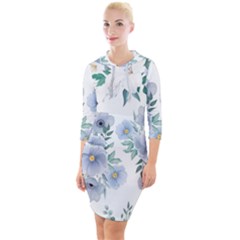 Quarter Sleeve Hood Bodycon Dress 