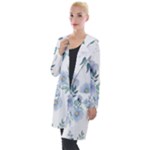 Floral pattern Hooded Pocket Cardigan