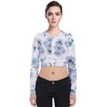 Floral pattern Long Sleeve Zip Up Bomber Jacket