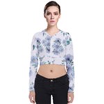 Floral pattern Long Sleeve Zip Up Bomber Jacket