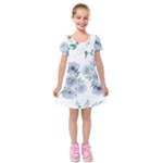 Floral pattern Kids  Short Sleeve Velvet Dress