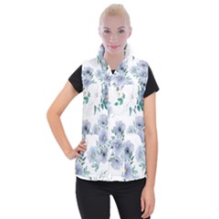 Floral pattern Women s Button Up Vest from ArtsNow.com