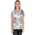 Floral pattern Women s V-Neck Scrub Top