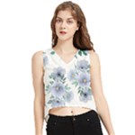 Floral pattern V-Neck Cropped Tank Top