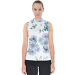 Floral pattern Mock Neck Shell Top