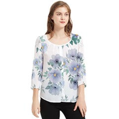 Chiffon Quarter Sleeve Blouse 