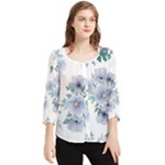 Floral pattern Chiffon Quarter Sleeve Blouse