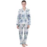 Floral pattern Satin Long Sleeve Pajamas Set