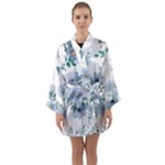 Floral pattern Long Sleeve Satin Kimono