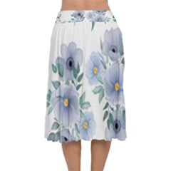 Velvet Flared Midi Skirt 