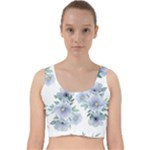 Floral pattern Velvet Racer Back Crop Top