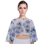 Floral pattern Tie Back Butterfly Sleeve Chiffon Top