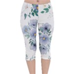 Floral pattern Velvet Capri Leggings 