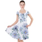 Floral pattern Cap Sleeve Midi Dress