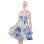 Floral pattern Halter Party Swing Dress 