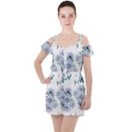 Floral pattern Ruffle Cut Out Chiffon Playsuit