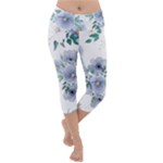 Floral pattern Lightweight Velour Capri Yoga Leggings