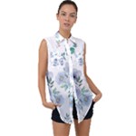 Floral pattern Sleeveless Chiffon Button Shirt