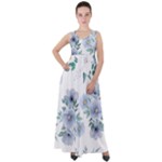 Floral pattern Empire Waist Velour Maxi Dress