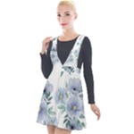 Floral pattern Plunge Pinafore Velour Dress