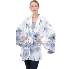 Long Sleeve Velvet Kimono  