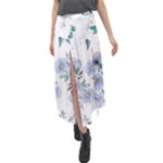 Floral pattern Velour Split Maxi Skirt