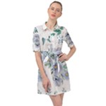 Floral pattern Belted Shirt Dress