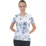 Floral pattern Short Sleeve Zip Up Jacket