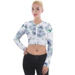 Floral pattern Long Sleeve Cropped Velvet Jacket