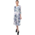 Floral pattern Ruffle End Midi Chiffon Dress