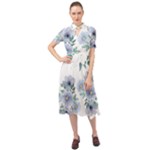 Floral pattern Keyhole Neckline Chiffon Dress