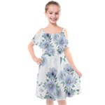 Floral pattern Kids  Cut Out Shoulders Chiffon Dress