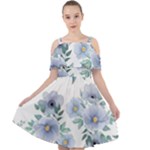 Floral pattern Cut Out Shoulders Chiffon Dress