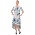 Floral pattern Front Wrap High Low Dress