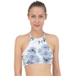 Floral pattern Racer Front Bikini Top