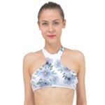 Floral pattern High Neck Bikini Top