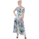 Floral pattern Button Up Short Sleeve Maxi Dress