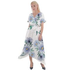 Cross Front Sharkbite Hem Maxi Dress 