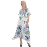 Floral pattern Cross Front Sharkbite Hem Maxi Dress