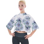 Floral pattern Mock Neck Tee