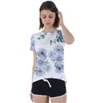 Floral pattern Short Sleeve Foldover Tee