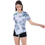 Floral pattern Asymmetrical Short Sleeve Sports Tee