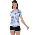 Floral pattern Back Circle Cutout Sports Tee