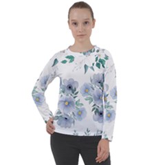 Floral pattern Women s Long Sleeve Raglan Tee from ArtsNow.com