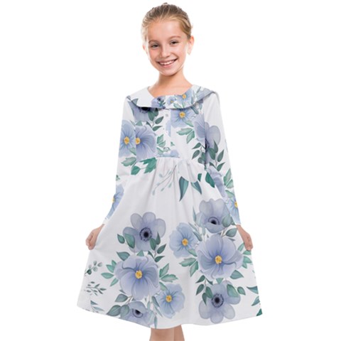 Floral pattern Kids  Midi Sailor Dress from ArtsNow.com