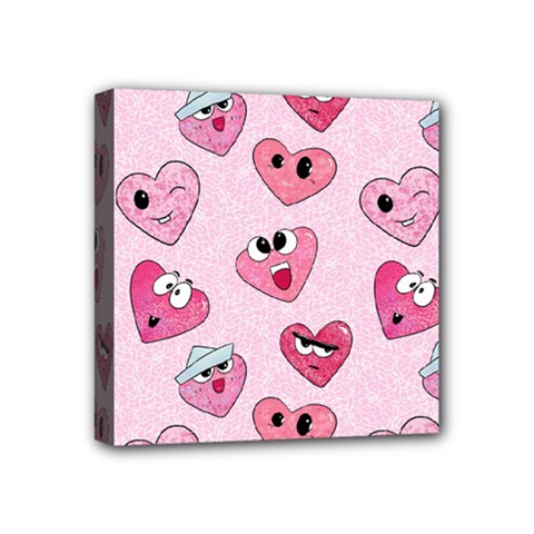 Emoji Heart Mini Canvas 4  x 4  (Stretched) from ArtsNow.com