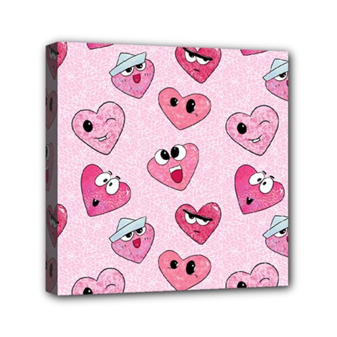 Emoji Heart Mini Canvas 6  x 6  (Stretched) from ArtsNow.com