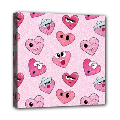 Emoji Heart Mini Canvas 8  x 8  (Stretched) from ArtsNow.com