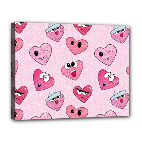 Emoji Heart Canvas 14  x 11  (Stretched) from ArtsNow.com