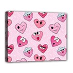 Emoji Heart Canvas 14  x 11  (Stretched)